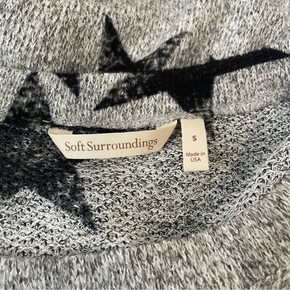 Soft Surroundings E'toile Star Knit Sweater Tunic Top Gray Size Small - Picture 4 of 6